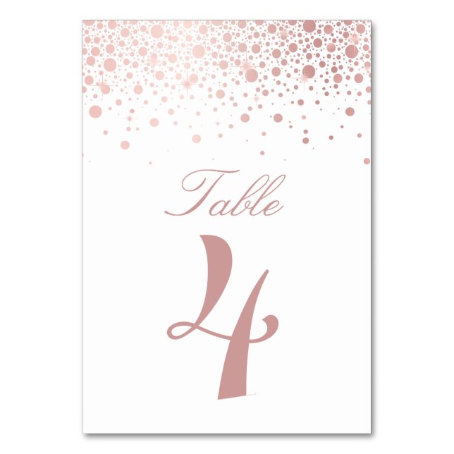 Numéro De Table Faux or rose gold confetti points mariage (Par défaut)