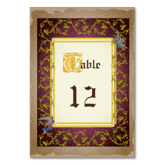 Numéro De Table Faux vers le haut Médiéval Illuminé Mariage manusc