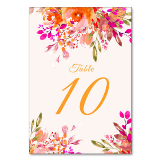 Numéro De Table Fête d'Anniversaire Romantique Florale