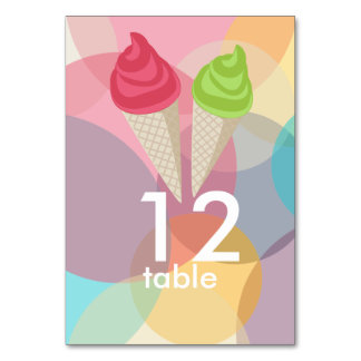 Numéro De Table Fête de crème glacée