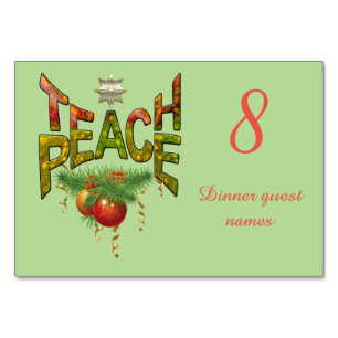 Numéro De Table Fête de Noël de Teach-Peace