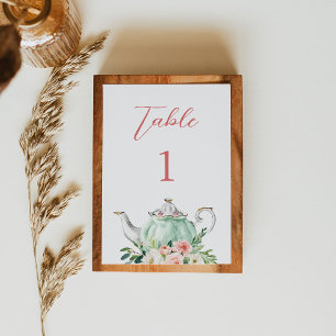 Numéro De Table Fête de thé ARIA 3,5 po x 5 po