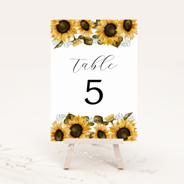Numéro De Table Fête des mariées de tournesol jaune (Créateur téléchargé)