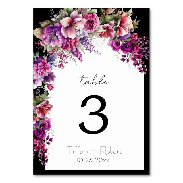 Numéro De Table Fête des mariées Fun Boho Chic Floral Arch (Par défaut)