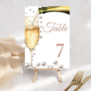 Numéro De Table Fête des mariées Perles et poursuites Date Idées S