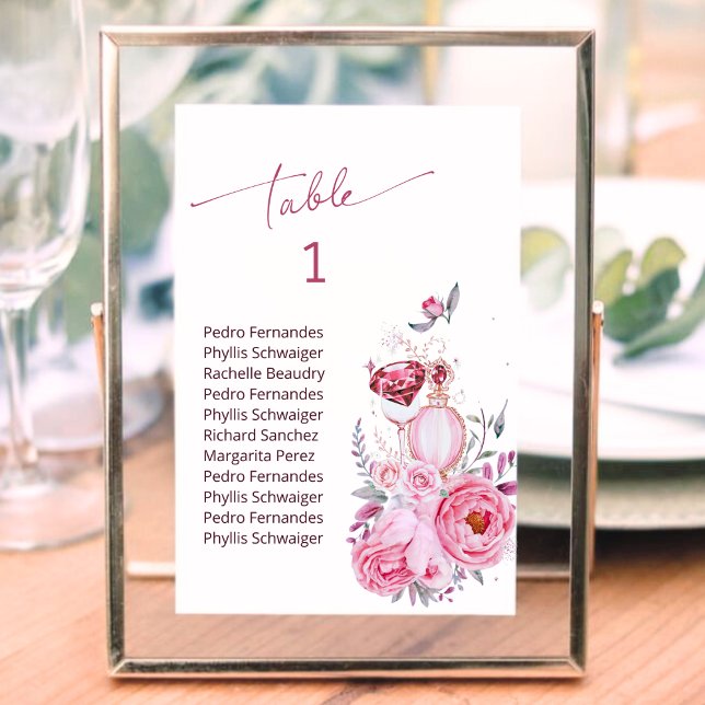 Numéro De Table Fête des mariées Rose et diamant (Créateur téléchargé)