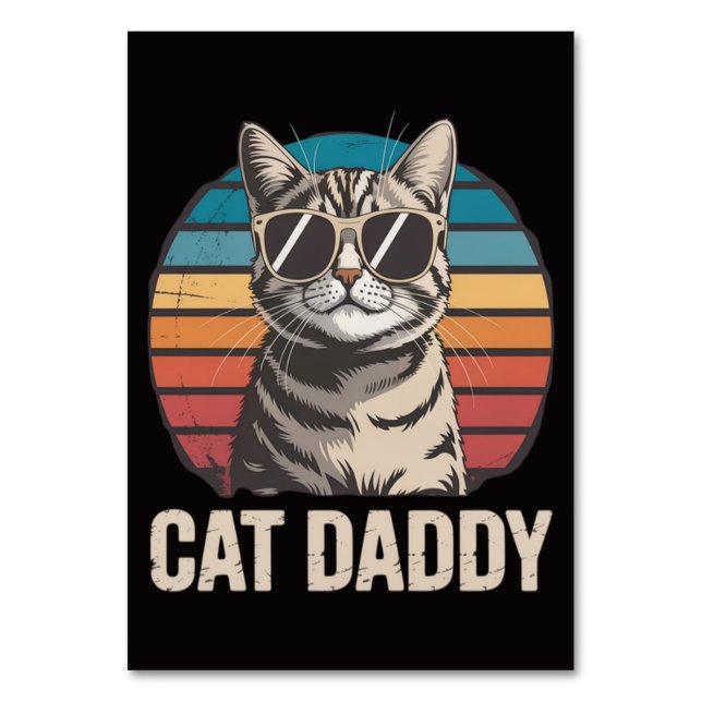 Numéro De Table Fête des Pères Cat Daddy (Dos)