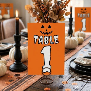 Numéro De Table Fête d'Halloween personnalisée avec citrouille ora