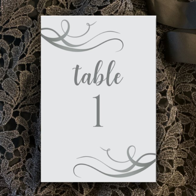Numéro De Table Fête du 25e anniversaire du Mariage (Create an elegant silver 25th wedding anniversary table with this modern custom table number.
)