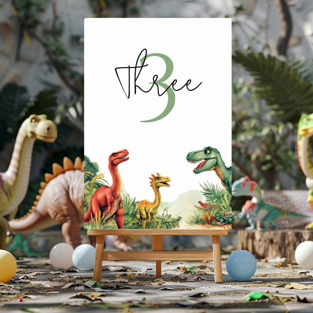 Numéro De Table Fête du dinosaure du bon temps (Créateur téléchargé)