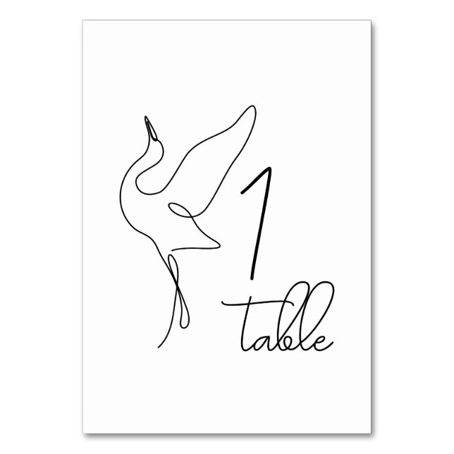 Numéro De Table Fête minimale de bébé neutre avec une cigogne  (Par défaut)
