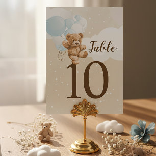 Numéro De Table Fête Prénatale au Ballon en Forme d'Ours en Peluch
