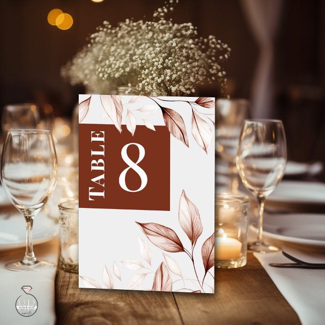 Numéro De Table Feuillage en terre cuite moderne (Créateur téléchargé)