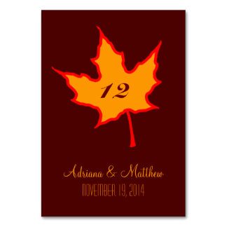 Numéro De Table Feuille d'automne