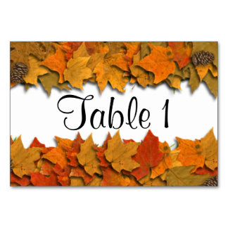 Numéro De Table Feuilles automnales
