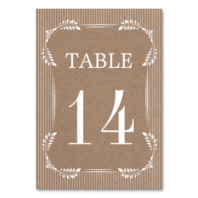 Numéro De Table Feuilles blancs, mariage papier kraft numéro de ta (Par défaut)