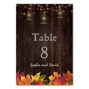 Numéro De Table Feuilles d'automne vintages Anciennes lanternes Nu