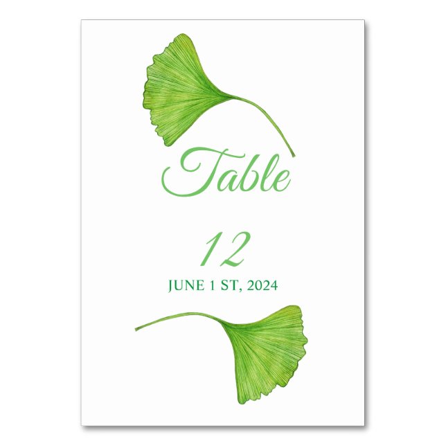Numéro De Table Feuilles de Ginko vertes Thunder_Cove (Par défaut)