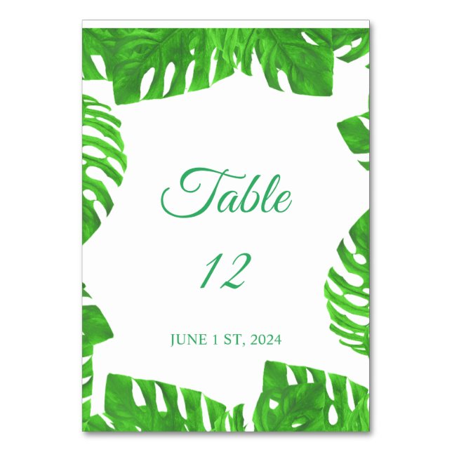 Numéro De Table Feuilles de Monstera Thunder_Cove (Par défaut)