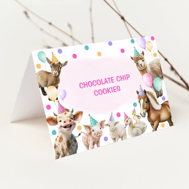 Numéro De Table Fille Animaux de ferme Ballons Anniversaire Étique (Créateur téléchargé)