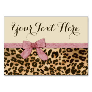 Numéro De Table Fille Empreinte de léopard Bébé Pink Bow