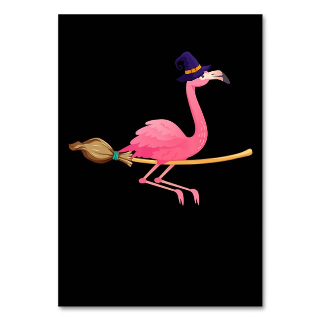 Numéro De Table Flamant rose | Drôle Flamant rose sorcière Hallowe (Par défaut)