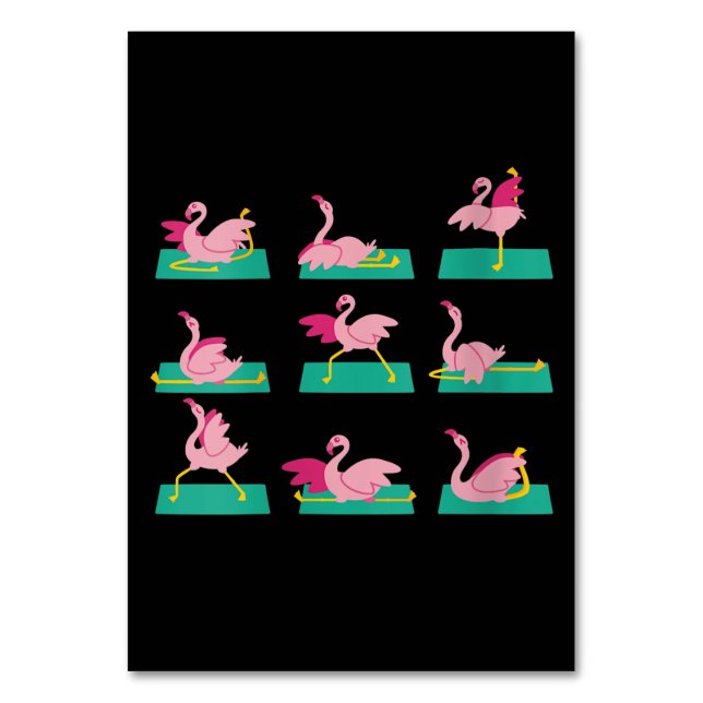 Numéro De Table Flamant rose Yoga Poses Méditation Exercice d'entr (Par défaut)