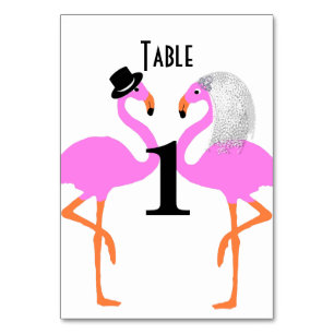 Numéro De Table Flamants roses roses mignons Mariage de mariée et