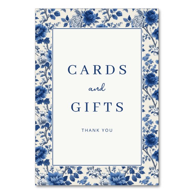 Numéro De Table Fleur Bleu Élégant (Par défaut)