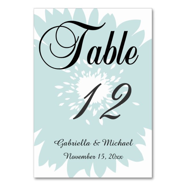 Numéro De Table Fleur bleu simplicité (Par défaut)