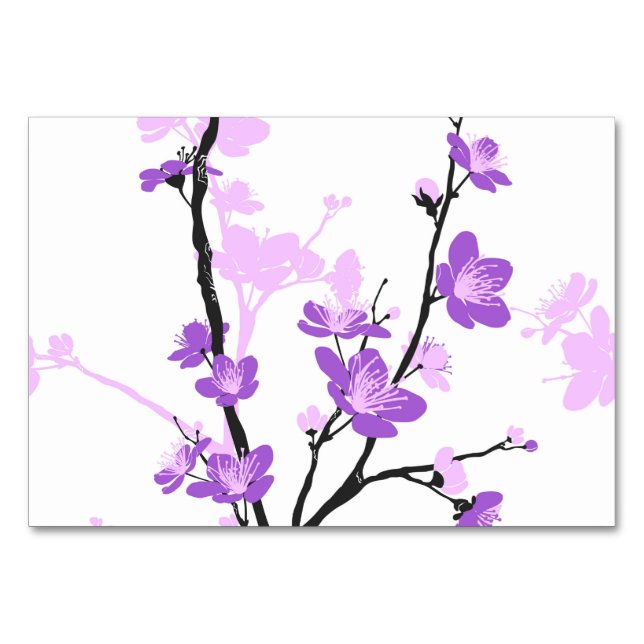 Numéro De Table Fleur de cerisier japonaise, violet royal, fleur,  (Devant)