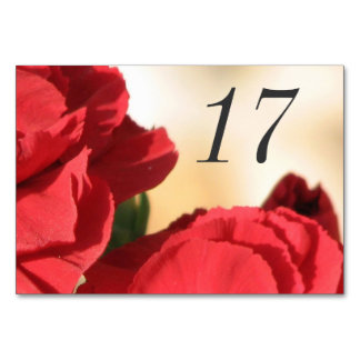 Numéro De Table Fleur de coin rouge