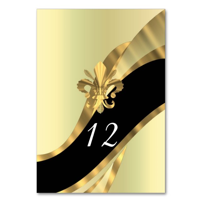 Numéro De Table Fleur de lys noir et or (Par défaut)