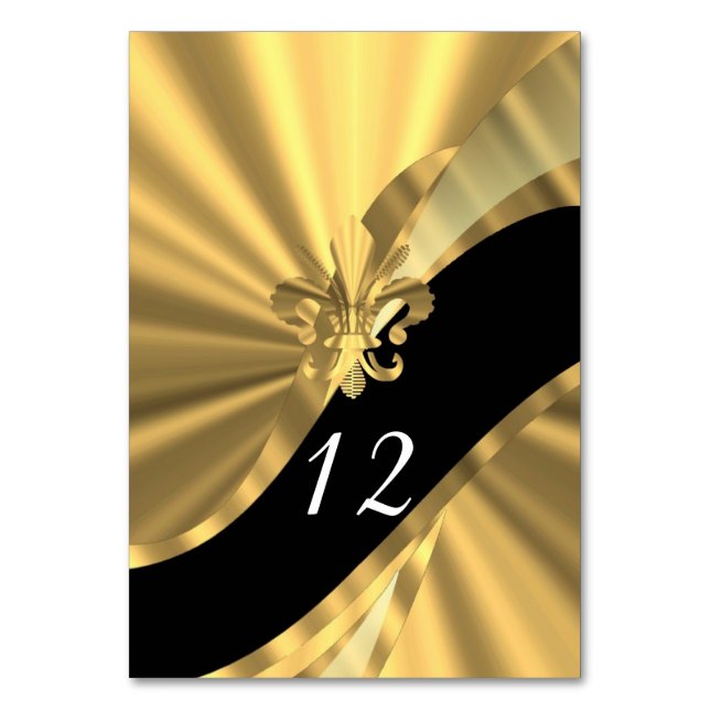 Numéro De Table Fleur de lys noir et or (Par défaut)