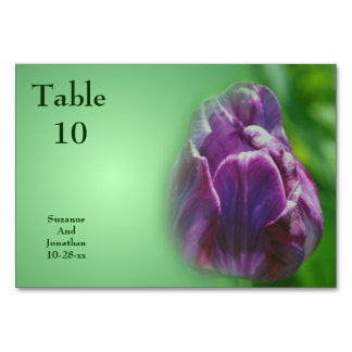 Numéro De Table Fleur de tulipe pourpre Mariage personnalisé