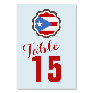 Numéro De Table Fleur du drapeau portoricain
