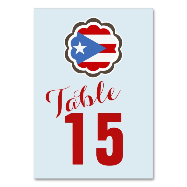 Numéro De Table Fleur du drapeau portoricain (Par défaut)