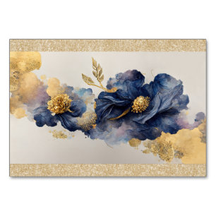 Numéro De Table Fleur Élégante Dorée