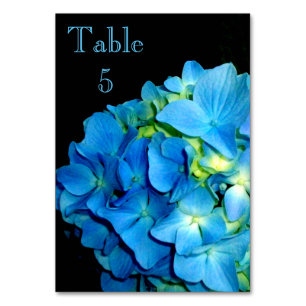 Numéro De Table Fleur florale bleue Hydrangea