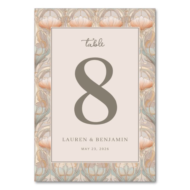 Numéro De Table Fleur pastel élégante (Par défaut)