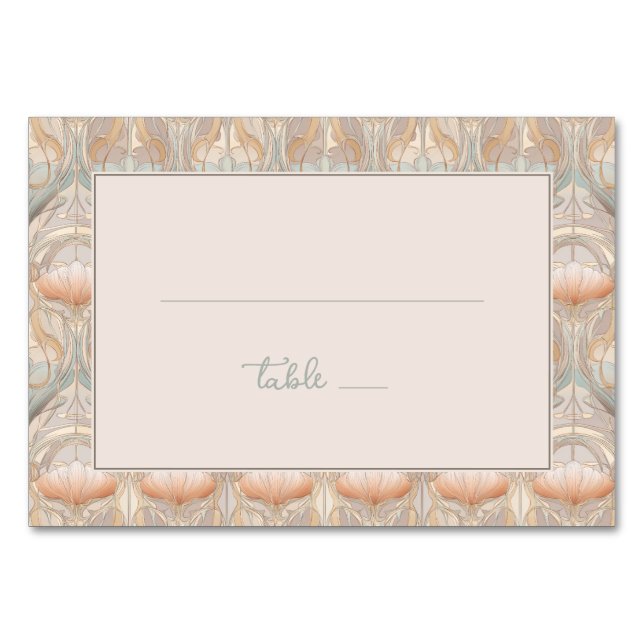 Numéro De Table Fleur pastel élégante (Devant)