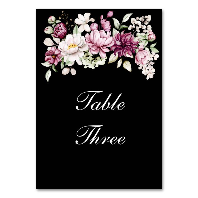 Numéro De Table Fleur romantique pivoine florale (Par défaut)