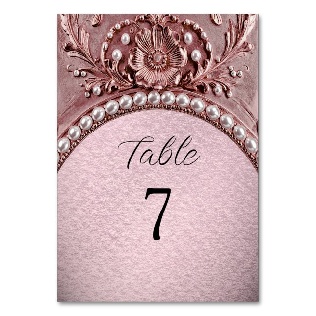 Numéro de table Fleur Rose (Par défaut)