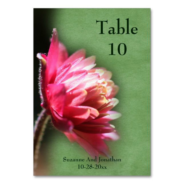 Numéro De Table Fleur rouge Mariage personnalisé (Par défaut)