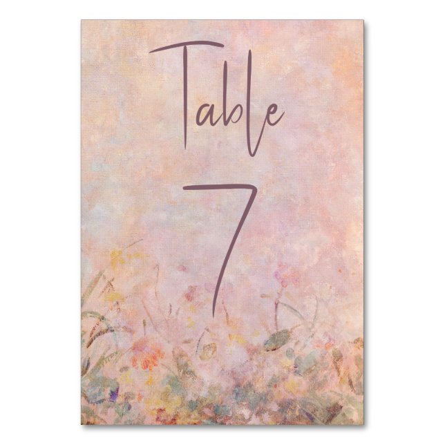 Numéro De Table Fleur sauvage Aquarelle Floral Mariage Réception (Par défaut)