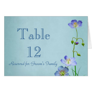 Numéro de table Fleur sauvage bleu
