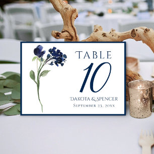 Numéro De Table Fleur sauvage   Bleu classique Fleurs de Jardin Bo