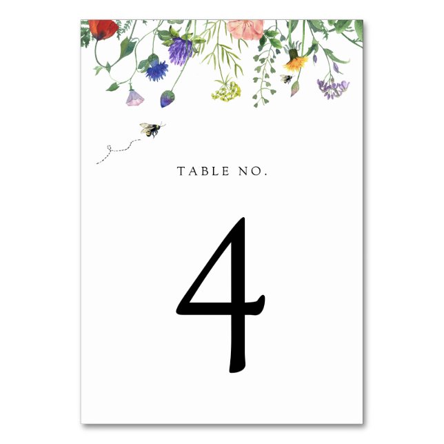 Numéro De Table Fleur sauvage et abeilles Numéro de tableau (Par défaut)