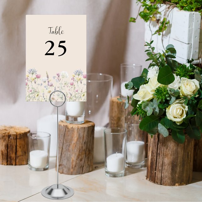 Numéro De Table Fleur Sauvage Floral Petit (Créateur téléchargé)