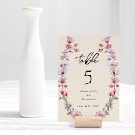 Numéro De Table Fleur sauvage moderne Mariage beige<br><div class="desc">Ce design moderne de table mariage moderne fleur sauvage beige est orné d'un arrière - plan beige chaleureux, orné de fleurs sauvages couleur rose et violet vives, évoquant un romantisme intemporel. Le mariage du charme boho rustique et élégant rend ce design parfait pour les couples à la recherche d'une esthétique...</div>
